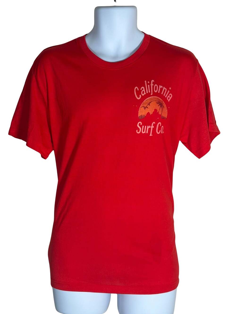 California Surf Co. Red T-Shirt California West Coast Sunset Palm Tree